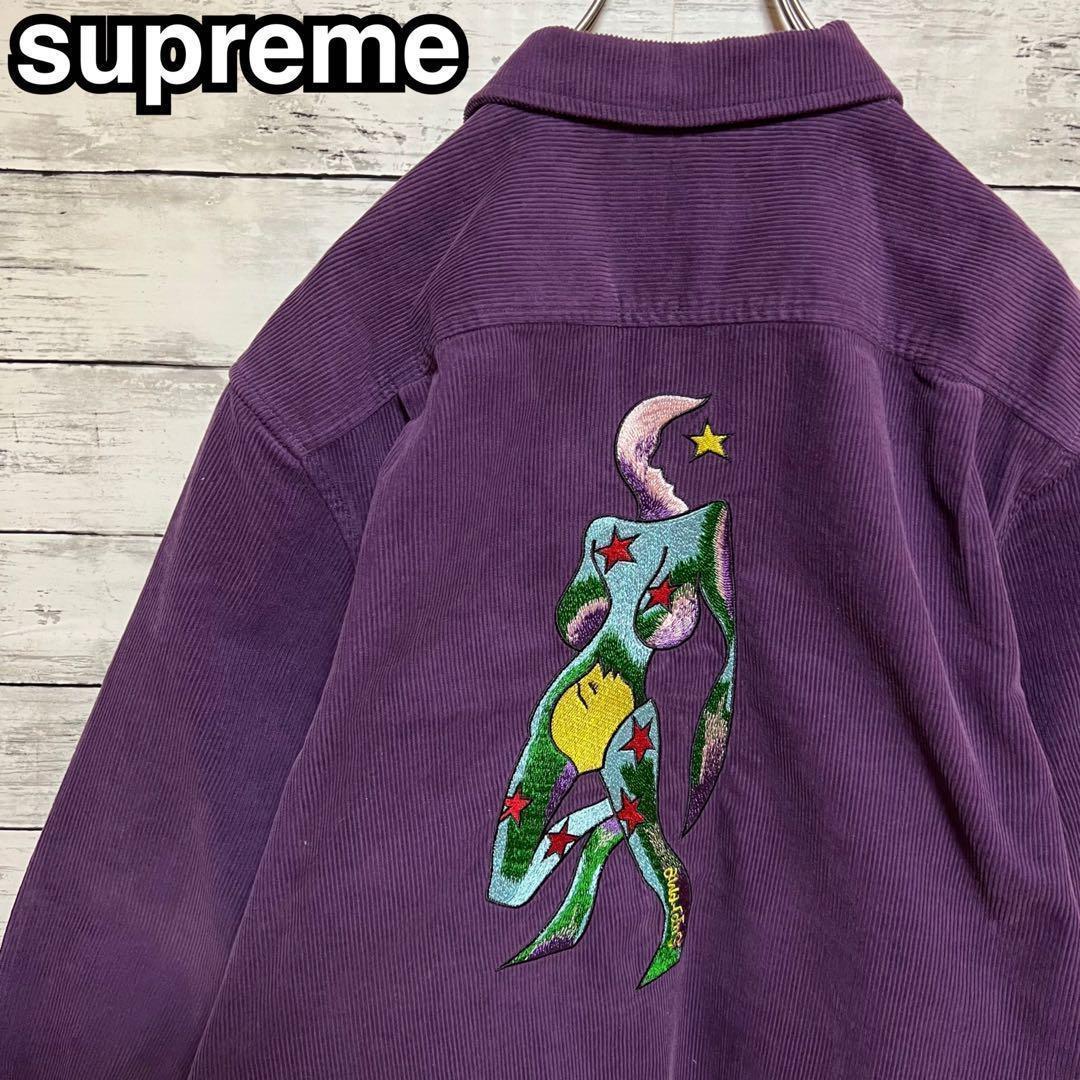 2024【入手困難】シュプリーム♤刺繍ビッグロゴ　コーデュロイジャケット即完売品
