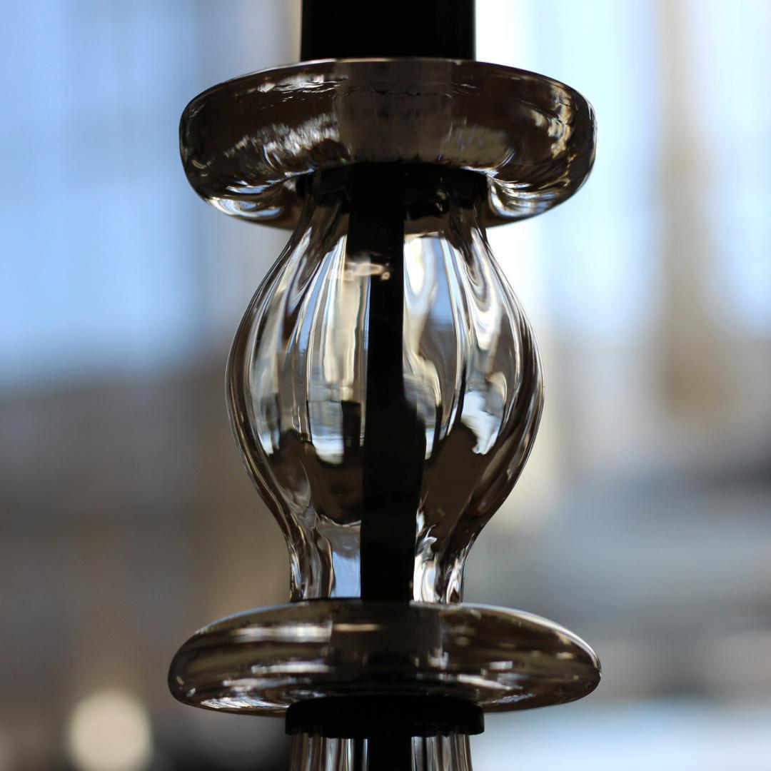 【美品・刻印】エリックホグラン　キャンドルスタンド オニオン型2段　クリア 01