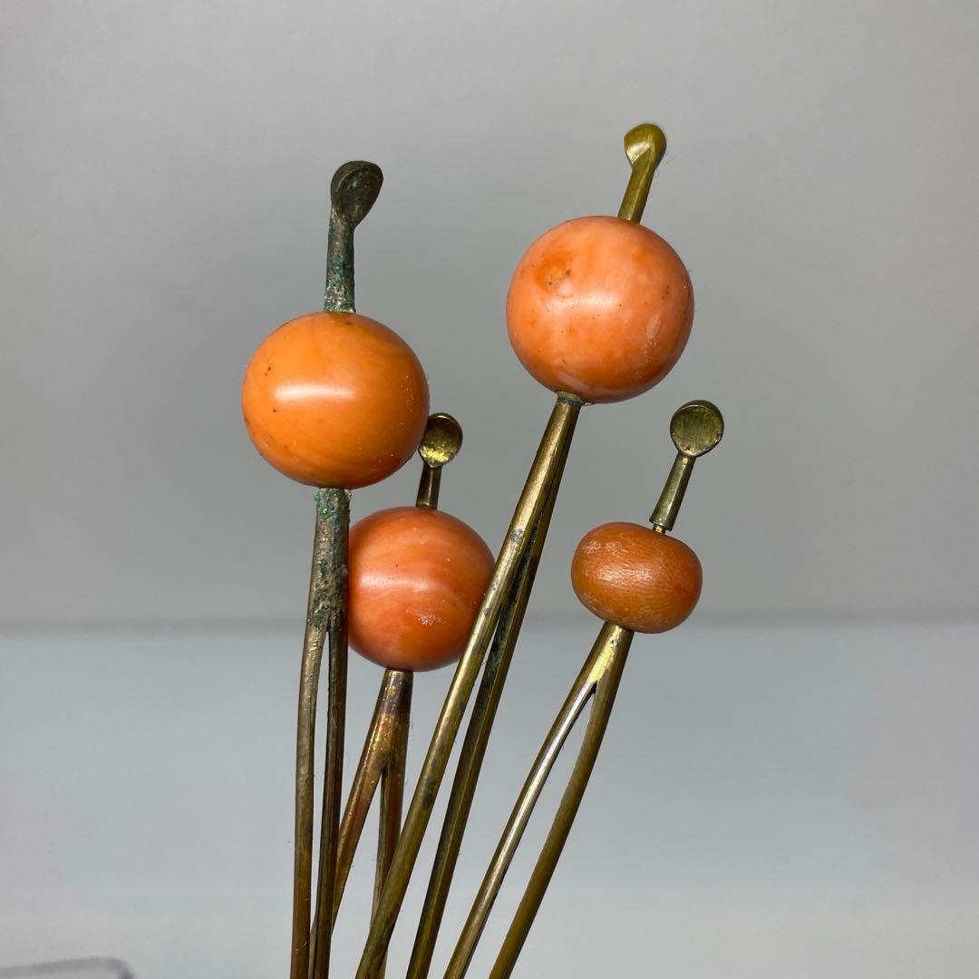 本赤珊瑚　玉　簪　93g チヒチ　東さ8-0107☆1F