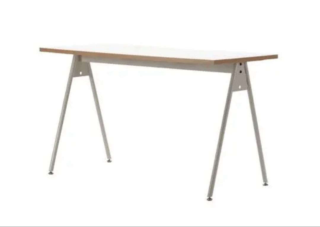 【引取り限定】JSFワークプラス　コンパスレッグデスク　ホワイト