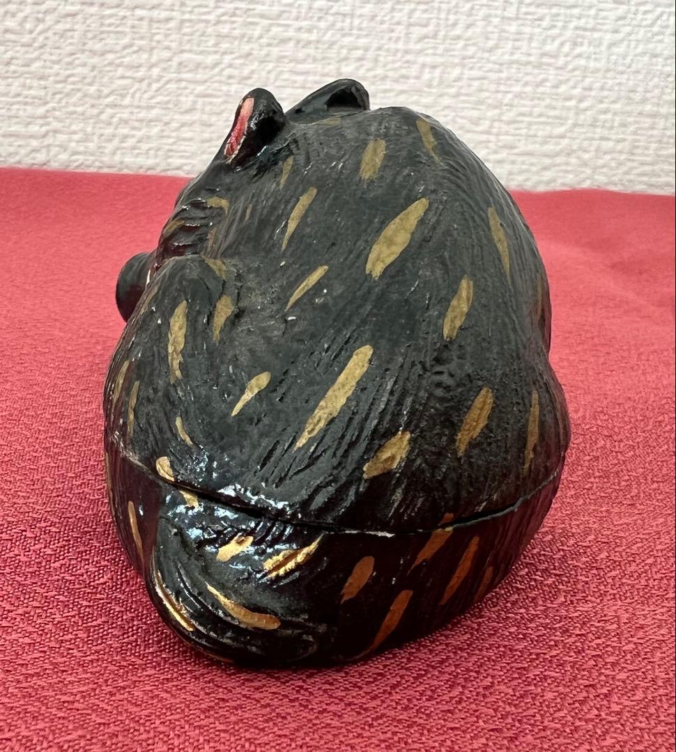 後楽園 残夢軒 御庭焼 三代窯元・坡石 干支 亥香合 箱付き 茶道具 縁起物