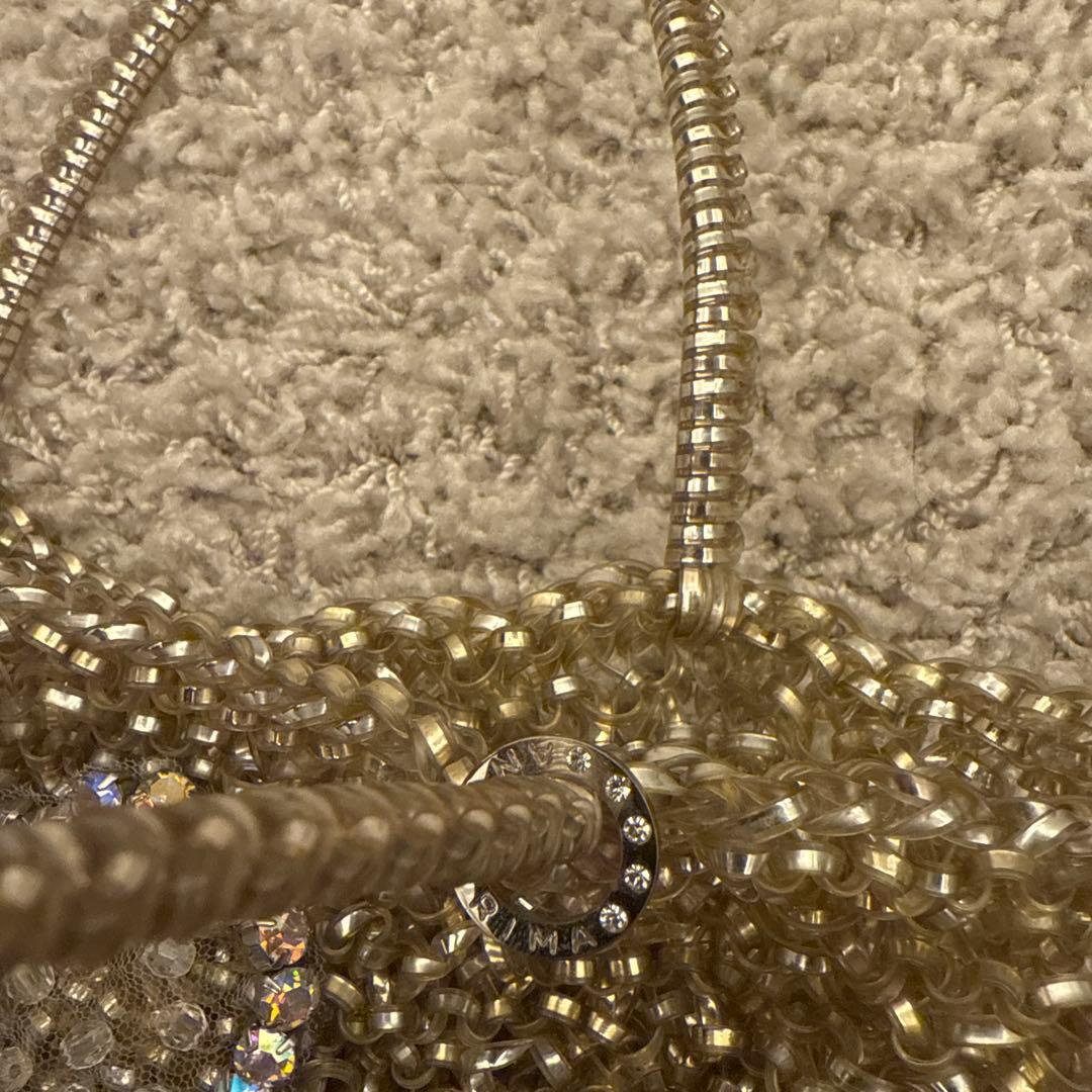 アンテプリマビジューリボンデザイン ゴールドハンドバッグ