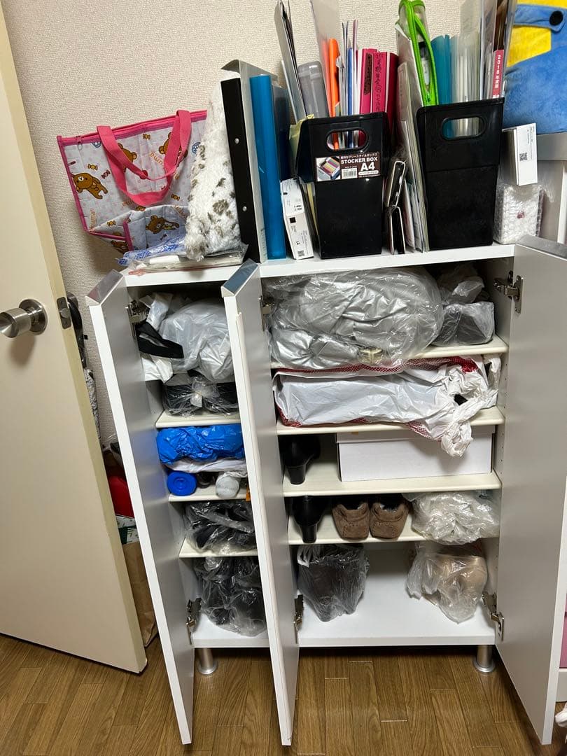 国産　完成品　シューズボックス　下駄箱　ホワイト