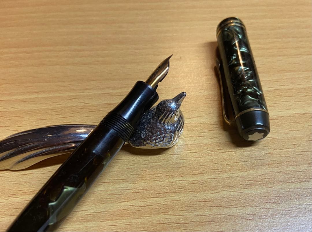 ビンテージ　モンブラン233 1/2 グリーンマーブル万年筆