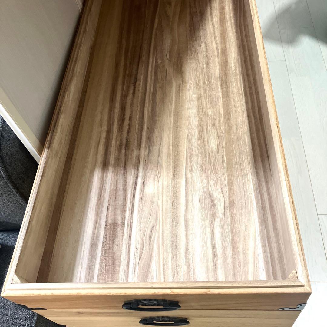 桐 衣装ケース 幅95cm 5段 日本製 隅金具 キャスター付　着物　収納