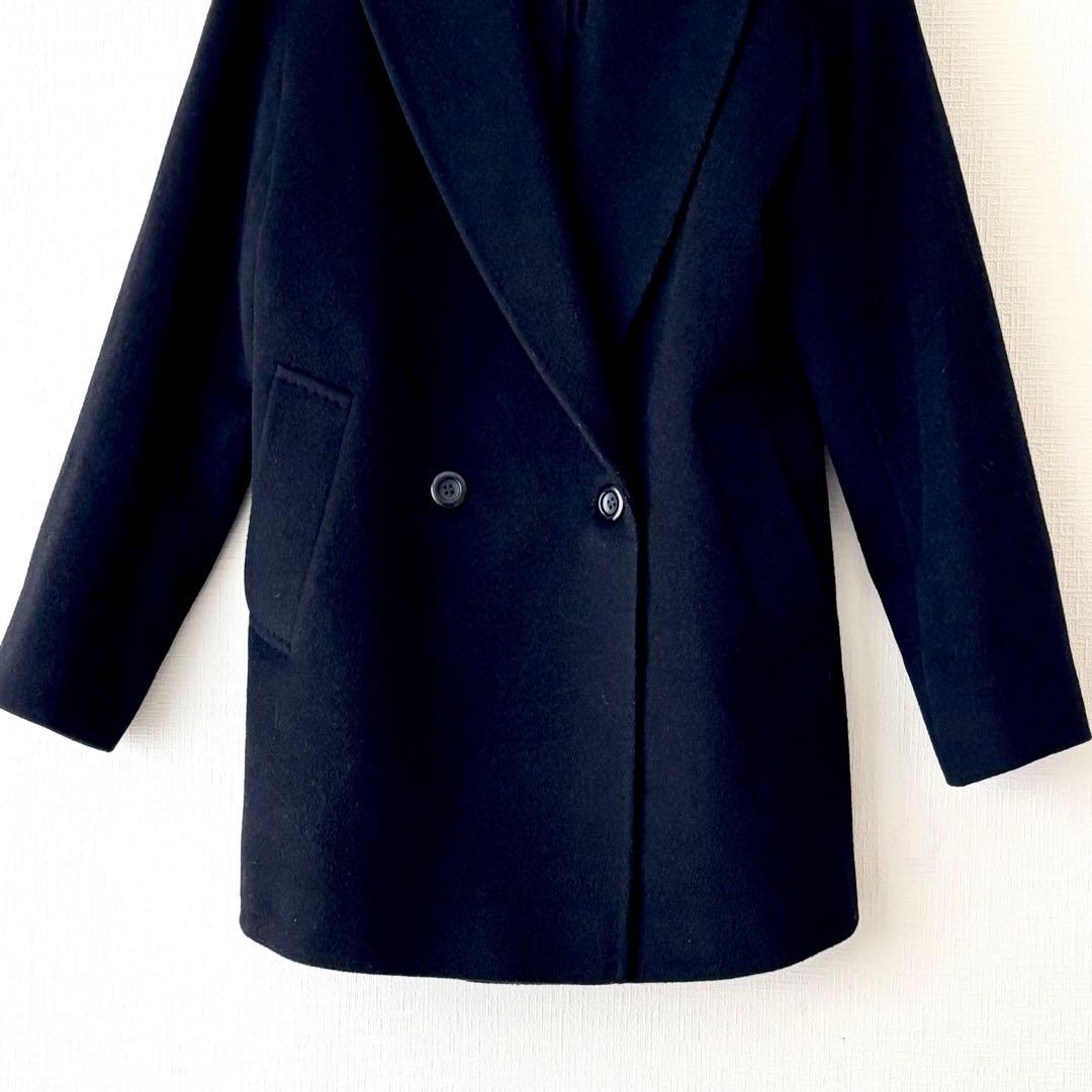 【23区】ウールアンゴラビーバーショートコート チェスターコート　38 黒