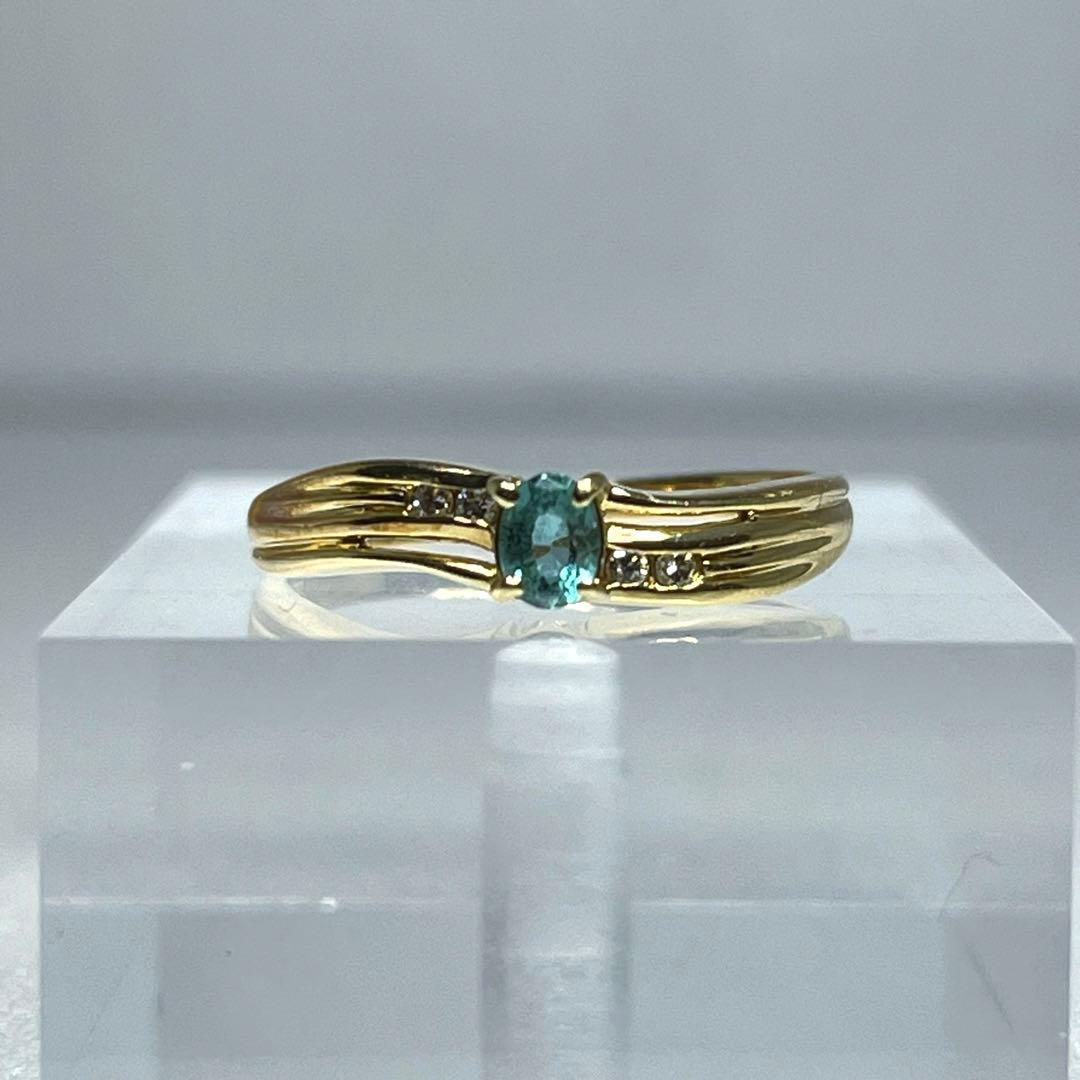 最終値引き66.パライバトルマリン ダイヤ K18 ジュエリーマキ リング