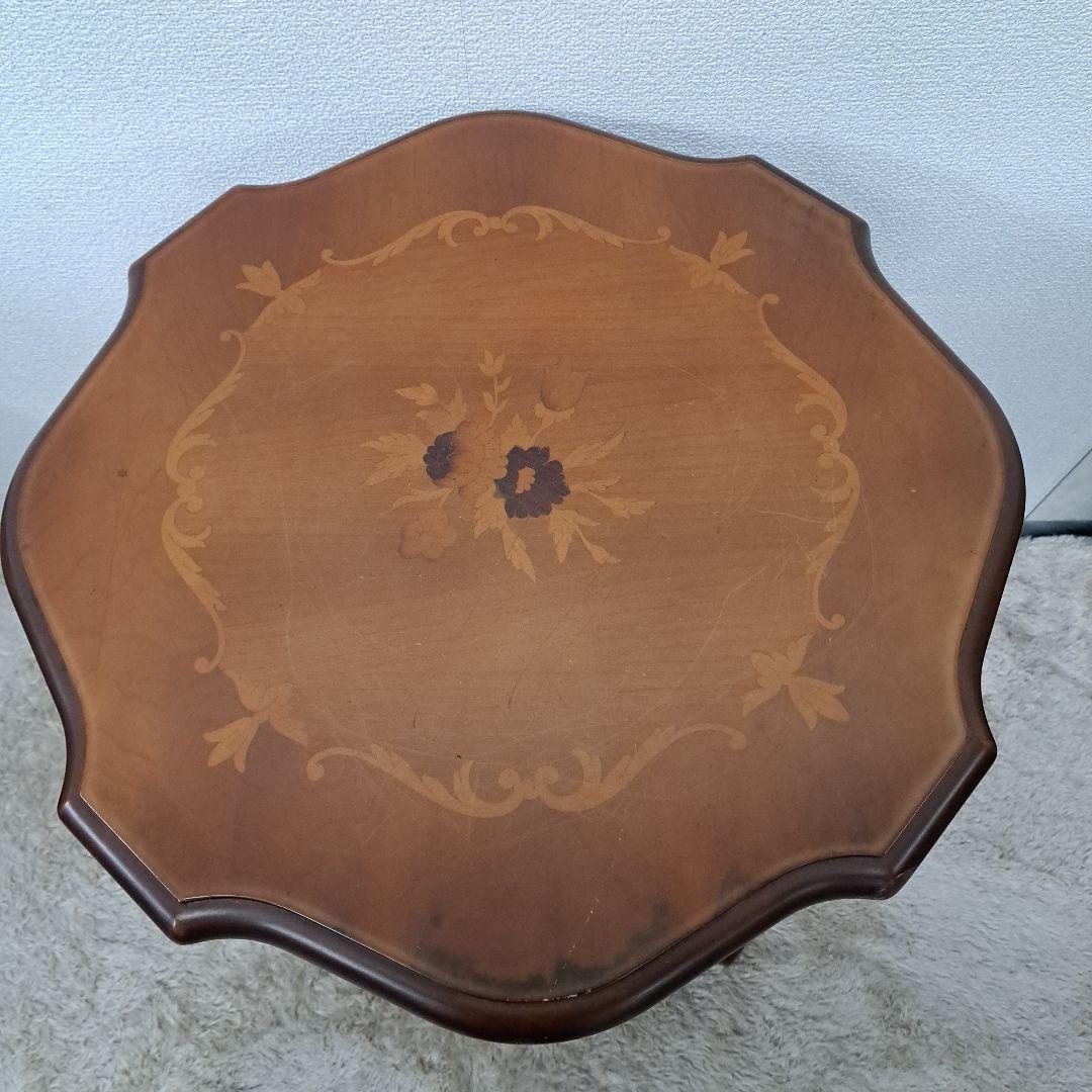 ♡イタリア 象嵌 丸テーブル 花台 サイドテーブル アンティーク調♡