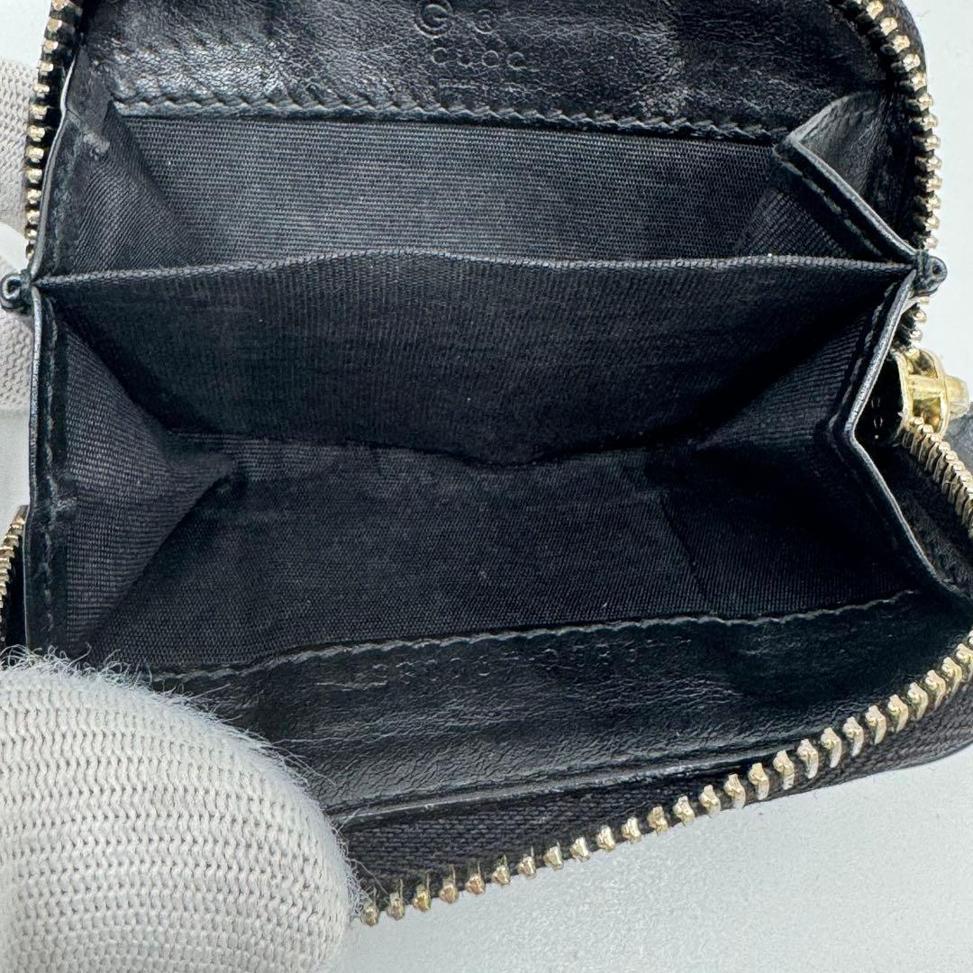 GUCCI グッチ マイクロシマ レザー ラウンドジップ ケース 男女兼用