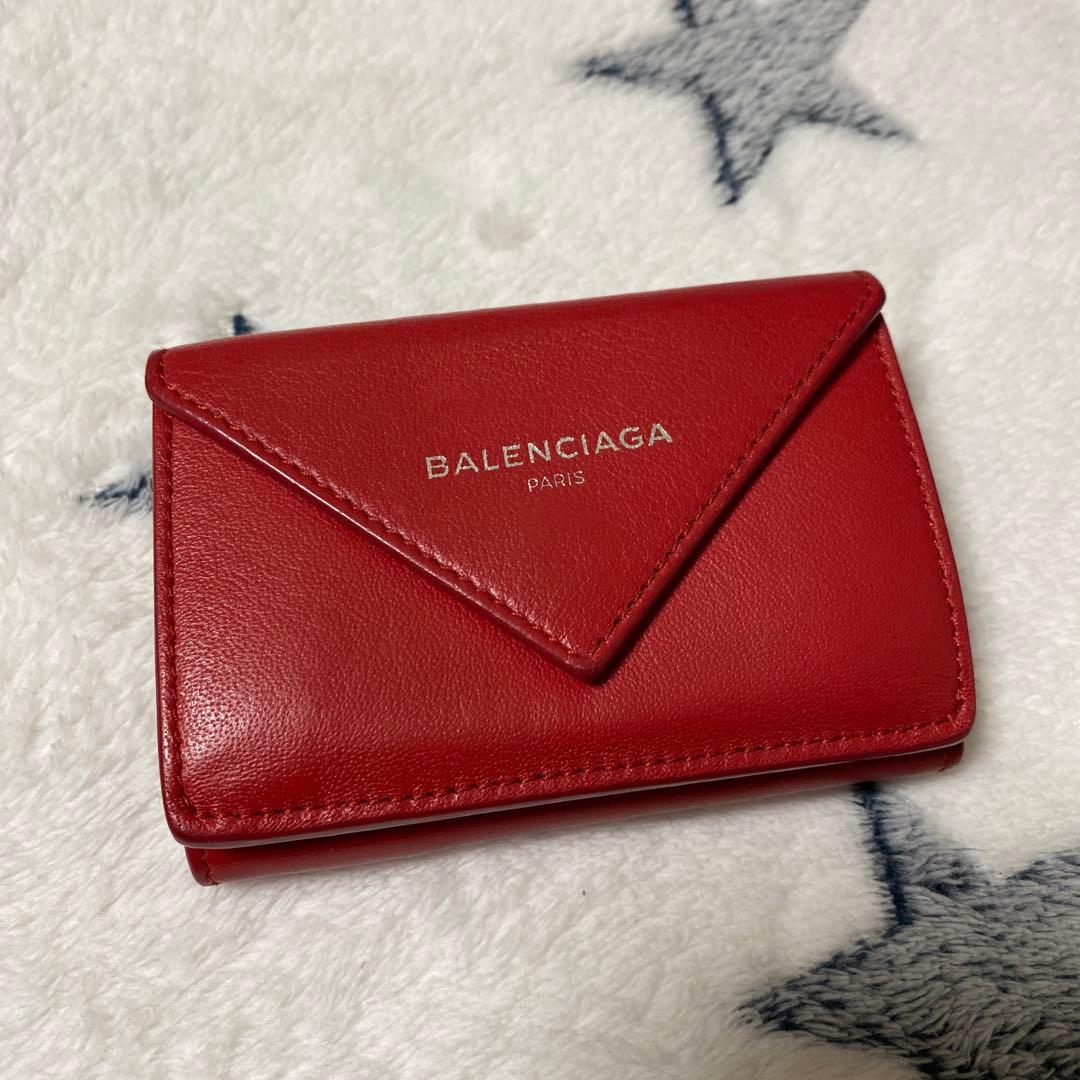 BALENCIAGA レッド 三つ折り財布