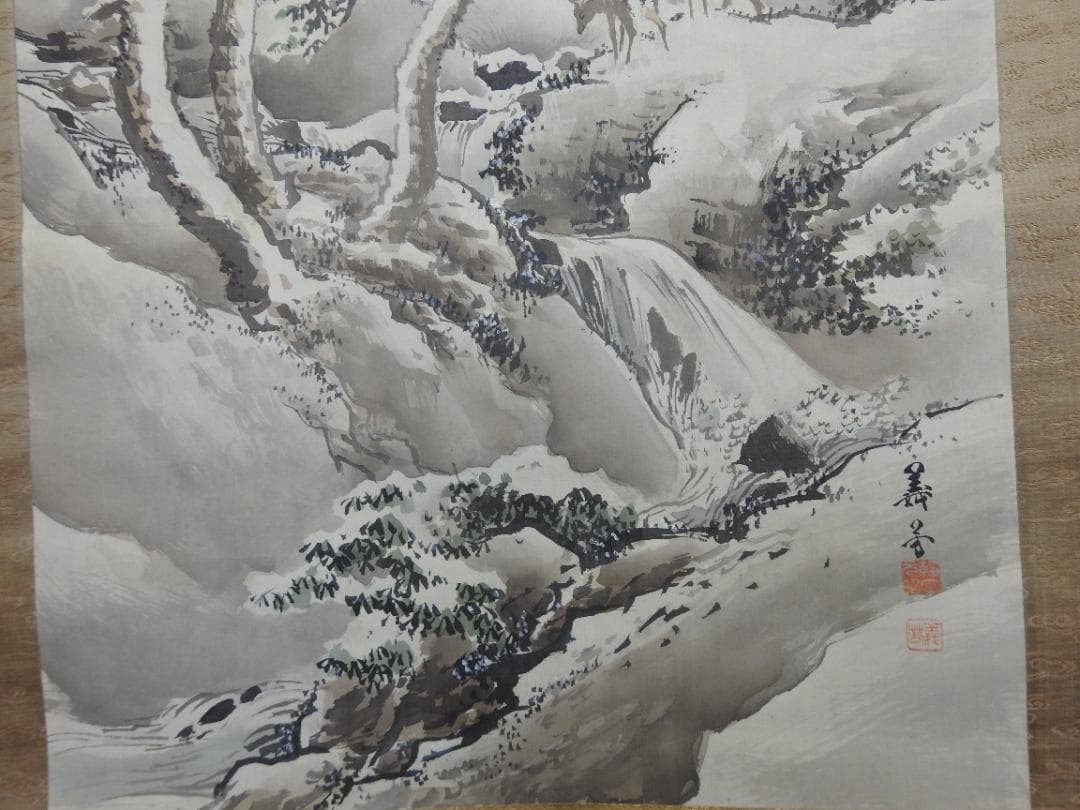 義芳　鹿図　保存箱　MA894