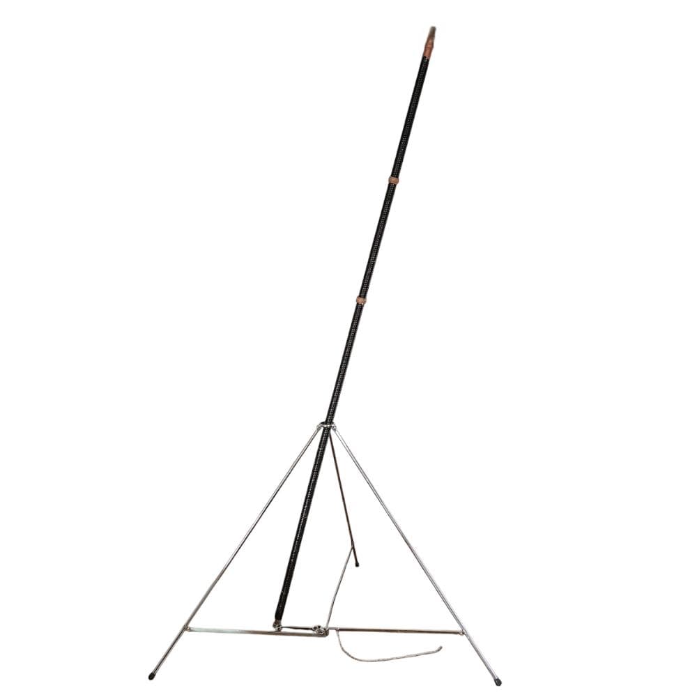 旗棒・旗用トランク・三脚　セット　黒塗千段巻棒・金ネジ式　中古品