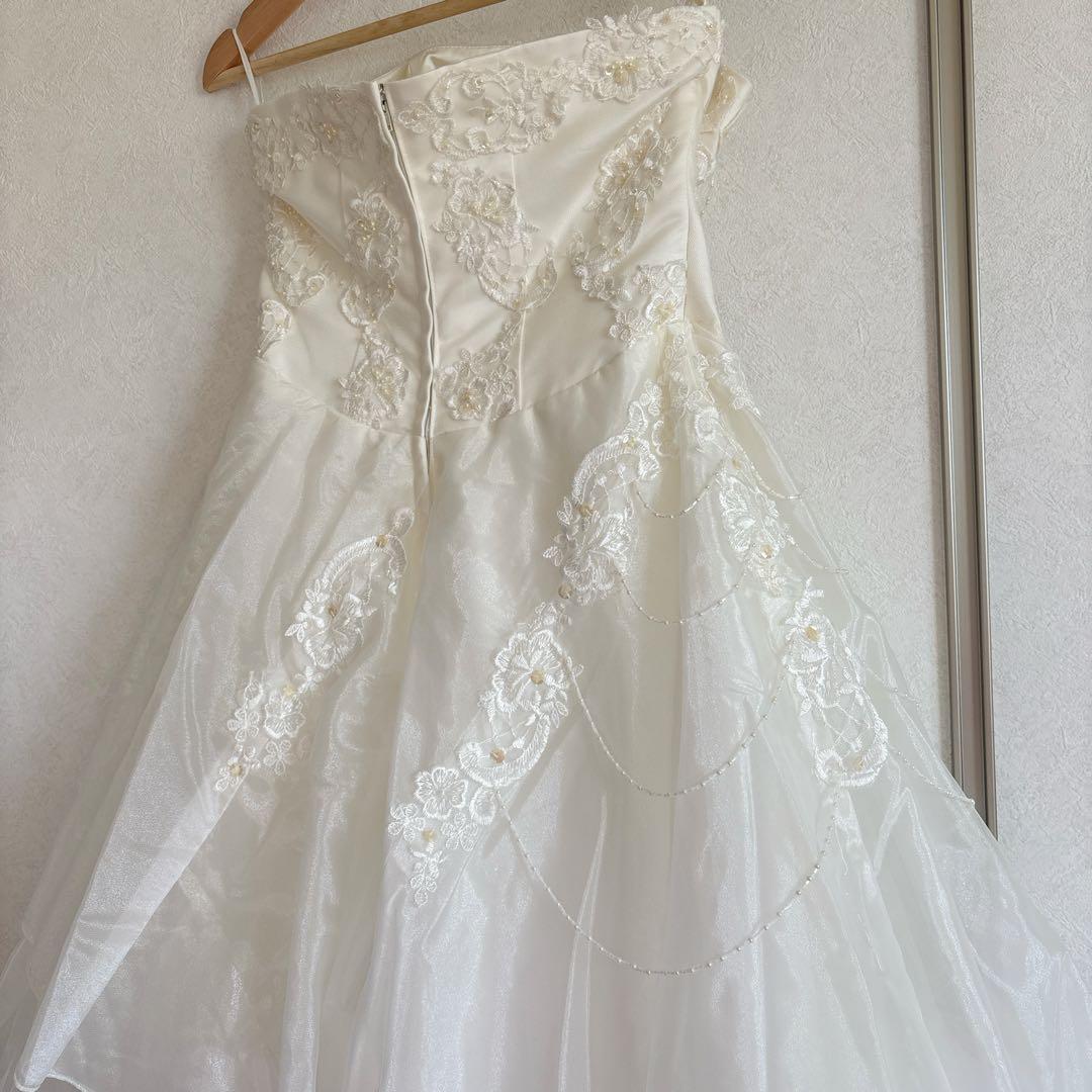 white dress 約9号 約Mサイズ(ウエディング結婚式・発表会・演奏会