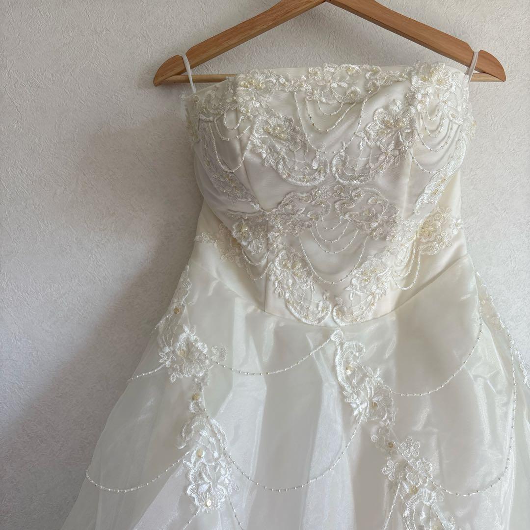white dress 約9号 約Mサイズ(ウエディング結婚式・発表会・演奏会