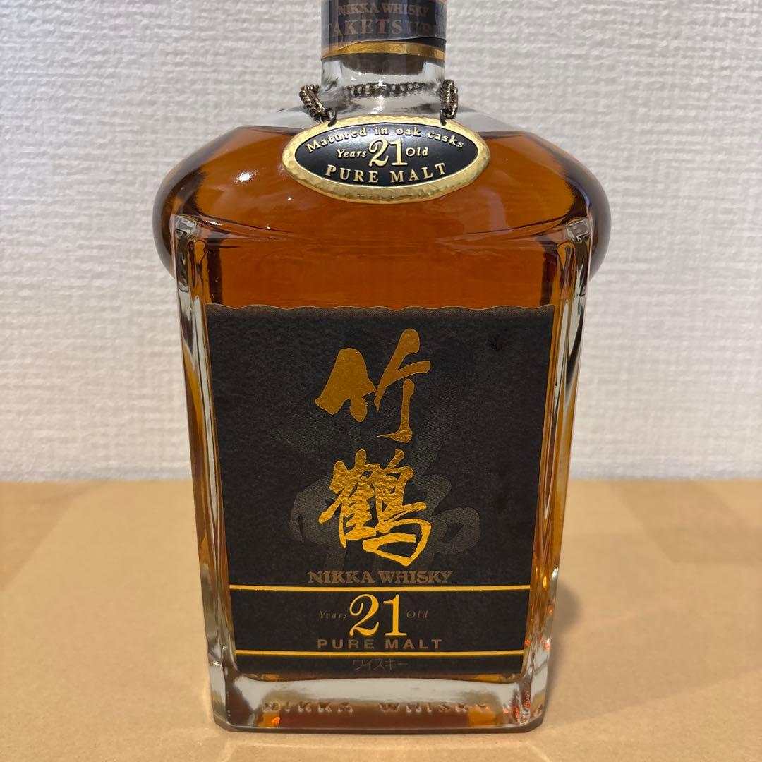 ニッカウイスキー　竹鶴21年　ピュアモルト　角瓶　液面良好　未開封