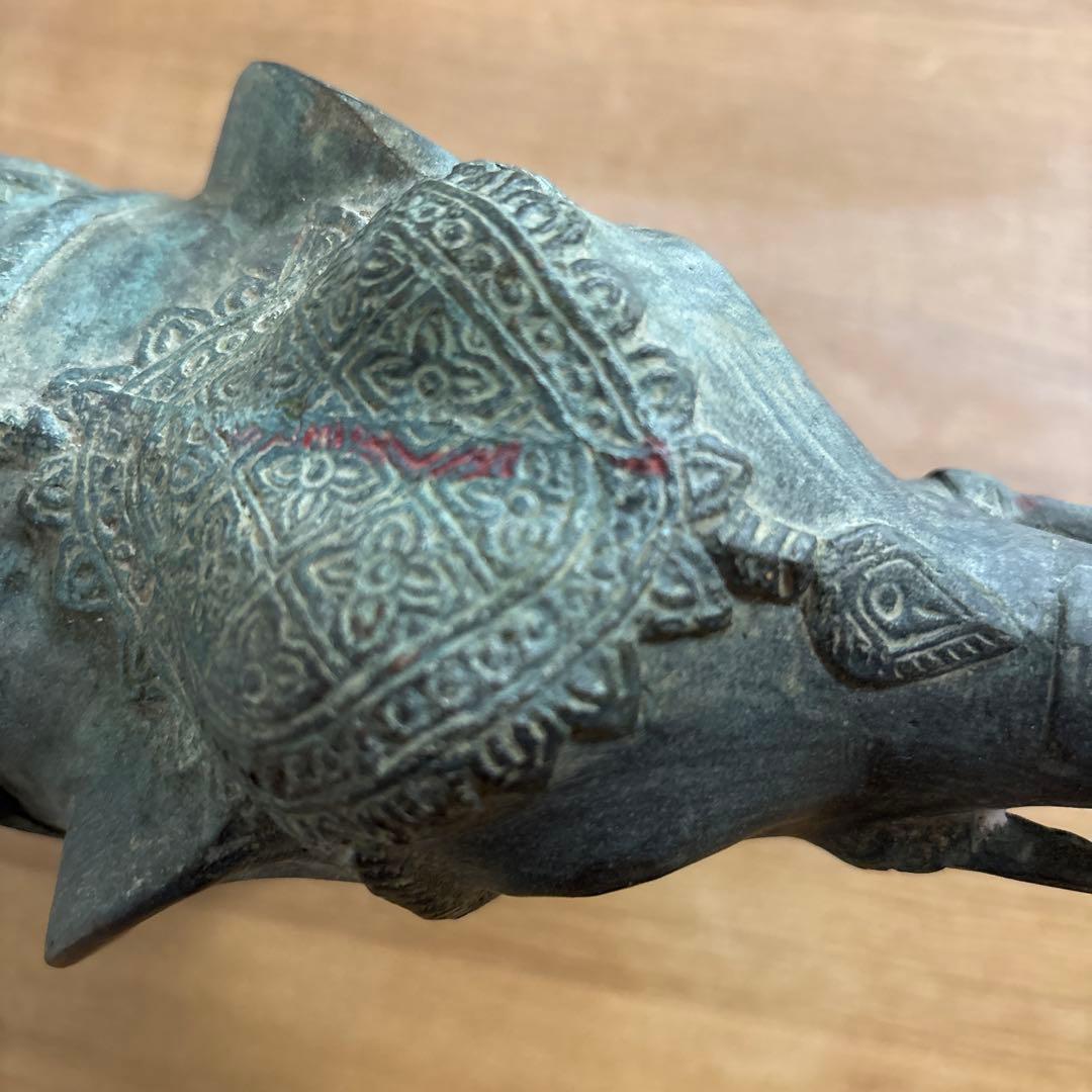 象の置物　青青銅