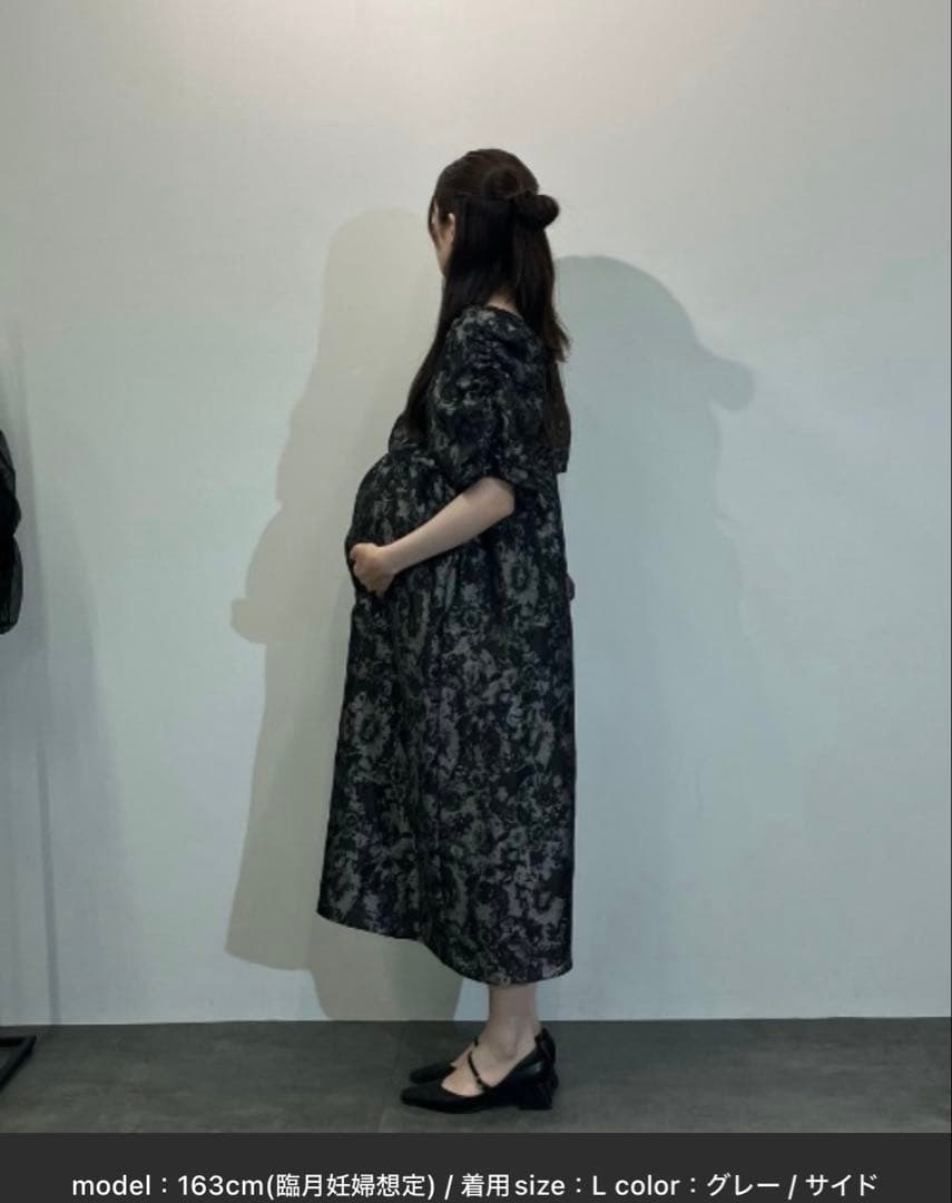 ANDRESD バブルスリーブギャザードドレス