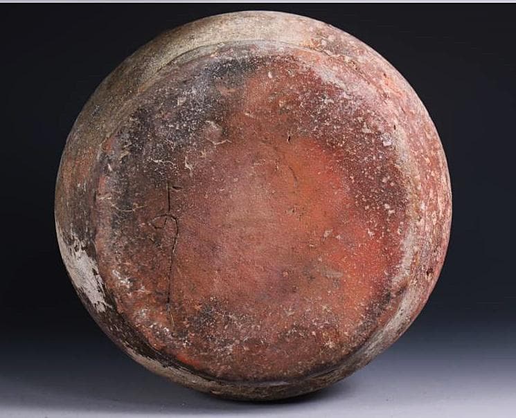 古備前　江戸後期　耳付窯変瓢水指 M323