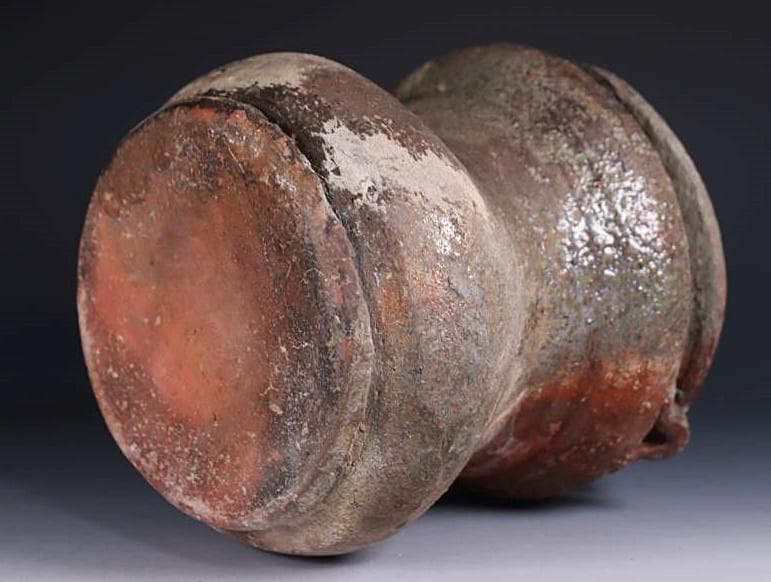 古備前　江戸後期　耳付窯変瓢水指 M323