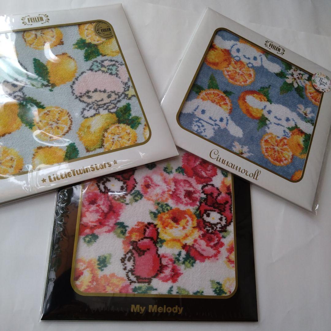 FEILER　フェイラー　ハンカチ　サンリオキャラクターズ　3枚組　ケース傷あり