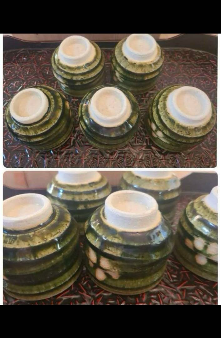 赤津焼 東窯 春草 茶器 急須、湯呑み×5客　茶道具