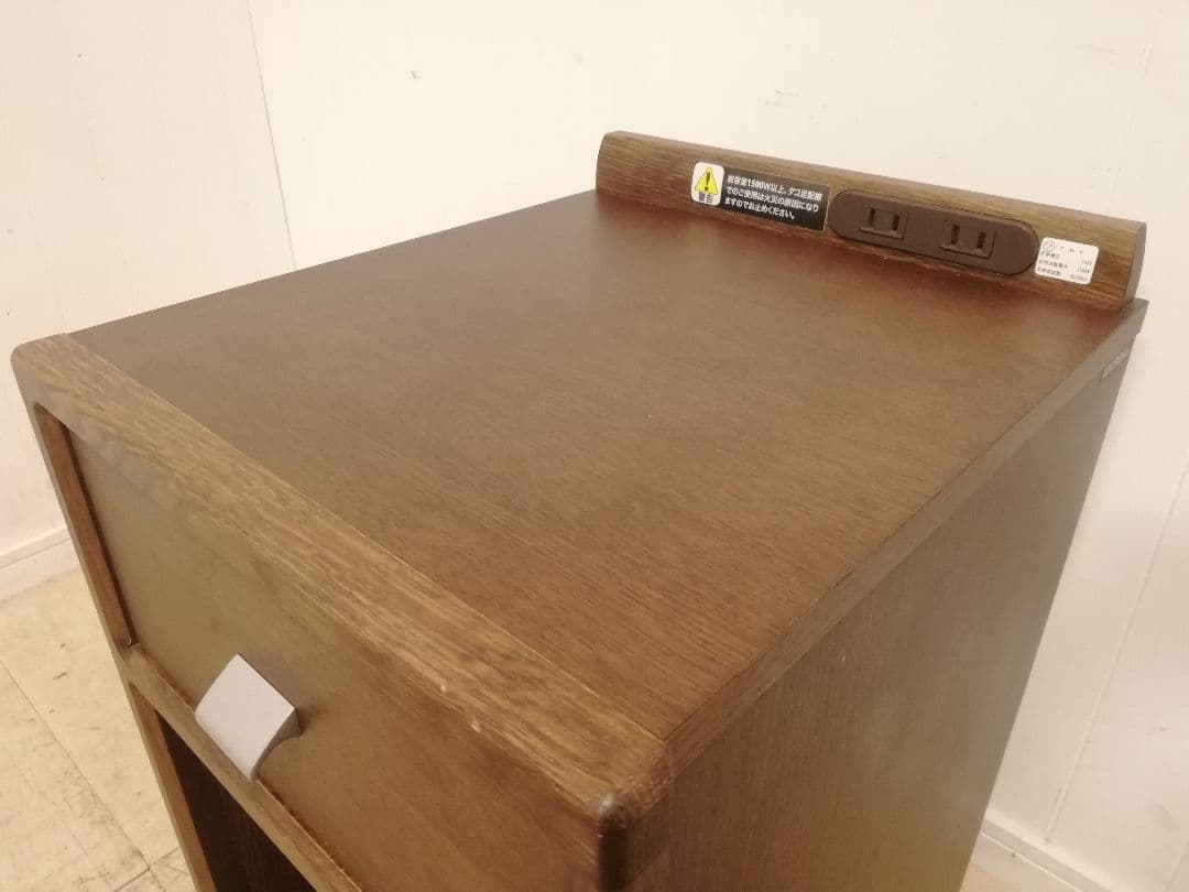 美品 カリモク家具 モダン ナイトテーブル モカブラウン AU8450
