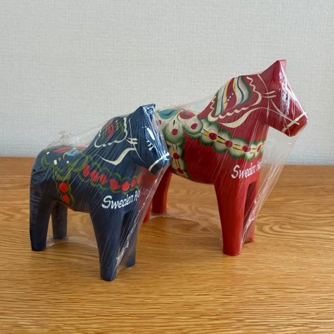 【専用】新品 未使用 未開封！ダーラナホース 20㎝と16㎝ 赤青 2体