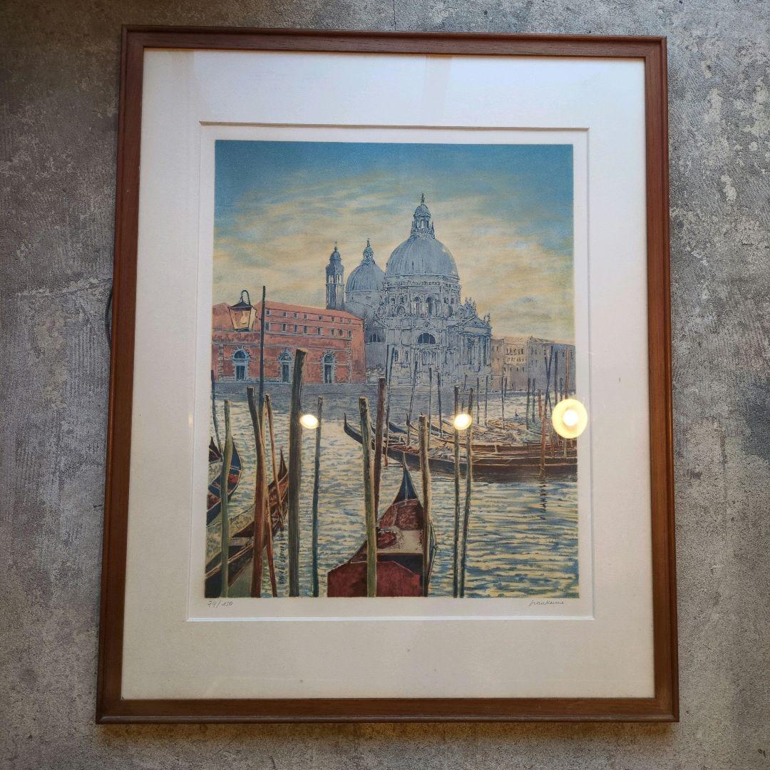 ヴェネツィアの水彩画 ポスター 額装 大きめのアート作品
