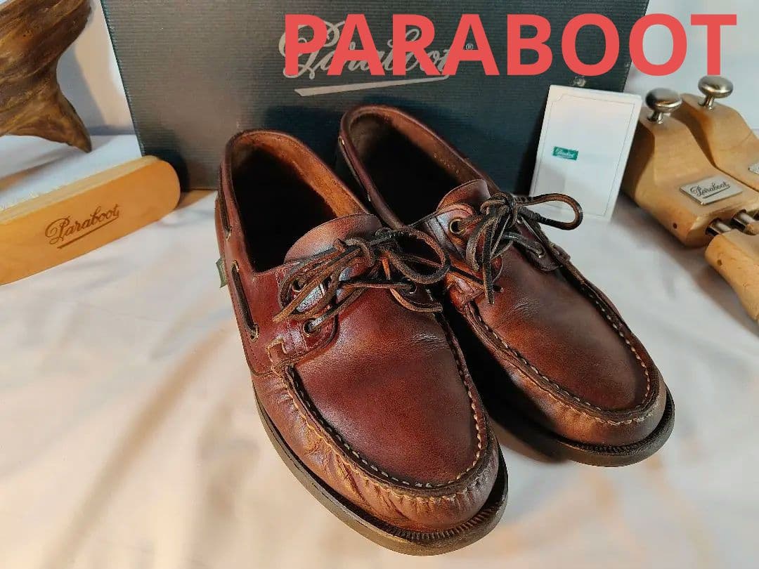 【Vintage】PARABOOT　正規品　高級革靴　本革デッキシューズ　バース