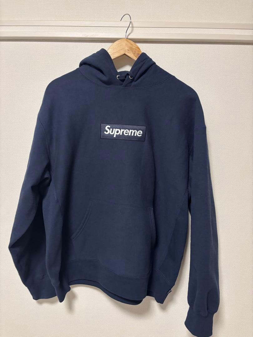 2025FWSupreme Box Logo Hooded Mサイズ ネイビー