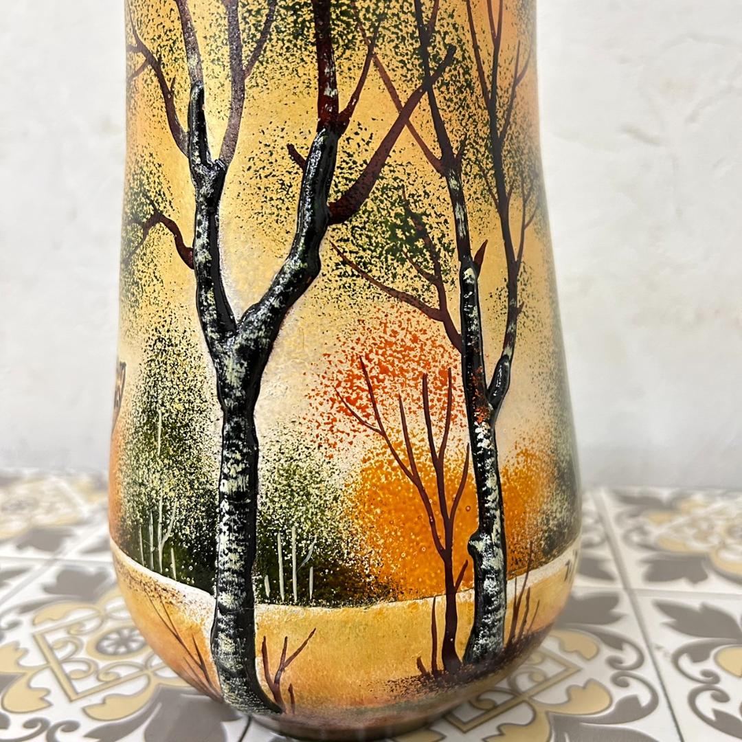 ドームナンシー 筒型　花瓶　高さ18cm 被せガラス　アンテルカレール　幹立体