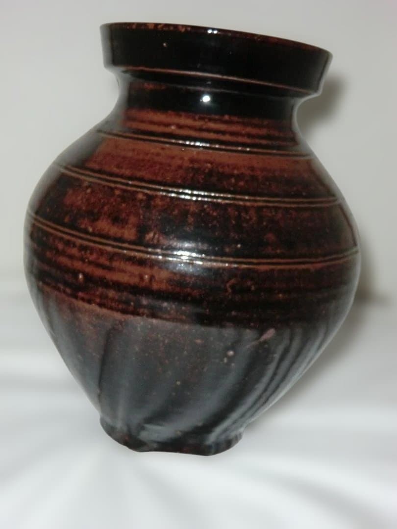 立杭焼　　市野弘之　　天目壺　　木箱入り