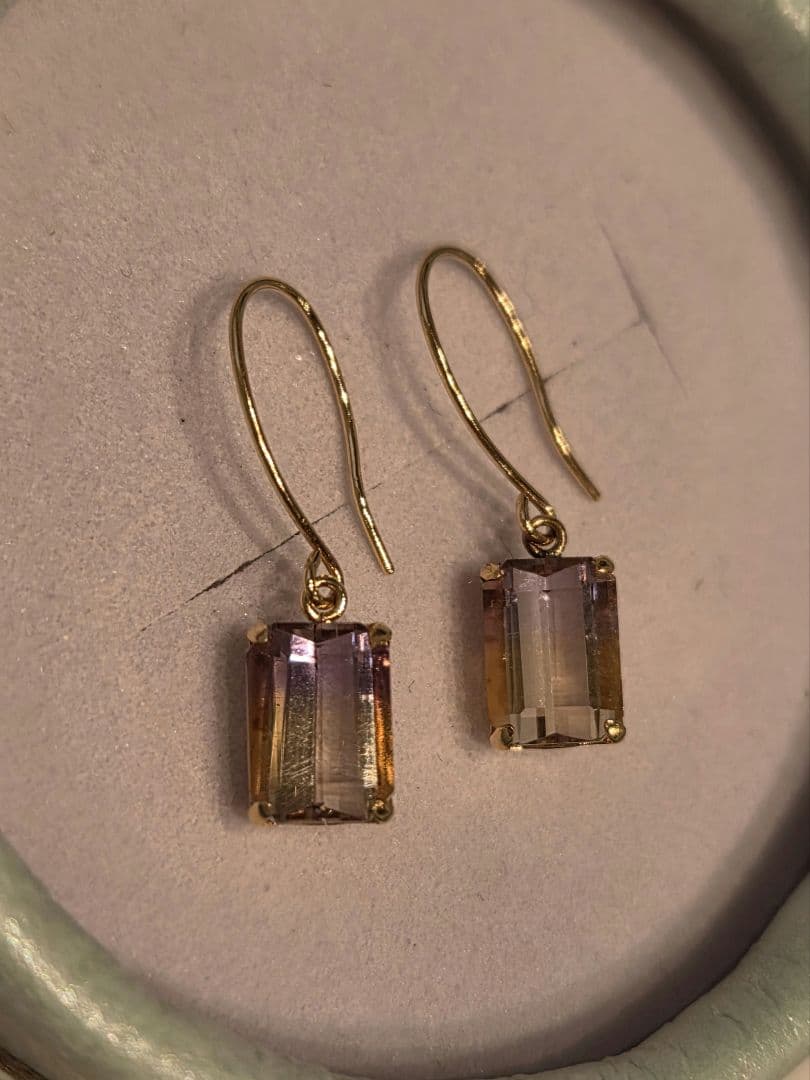 アメトリン フックピアス 18K