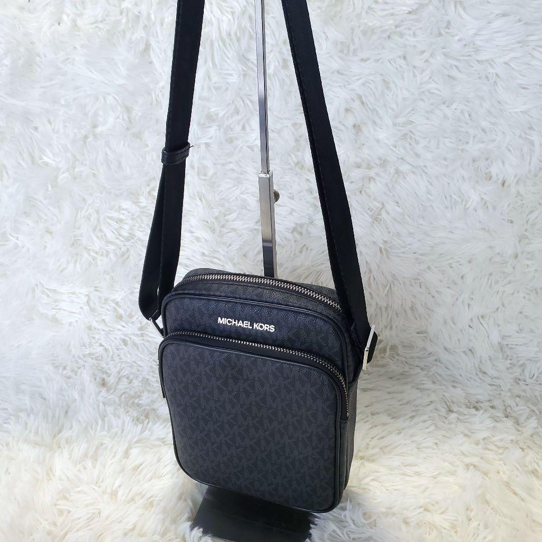 【美品】MICHAEL KORS ショルダーバッグ MKロゴ シグネチャー 黒