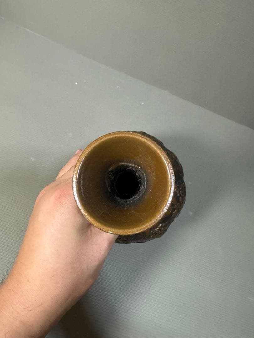 2307  高岡銅器★ 金工作家 村田宏　双耳花瓶