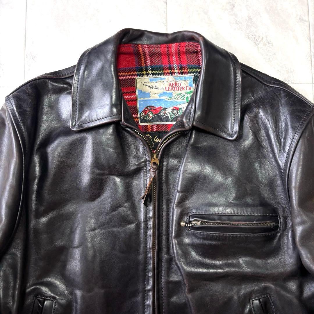 【超希少】エアロレザー ハイウェイマン レザージャケット ホースハイド 茶芯