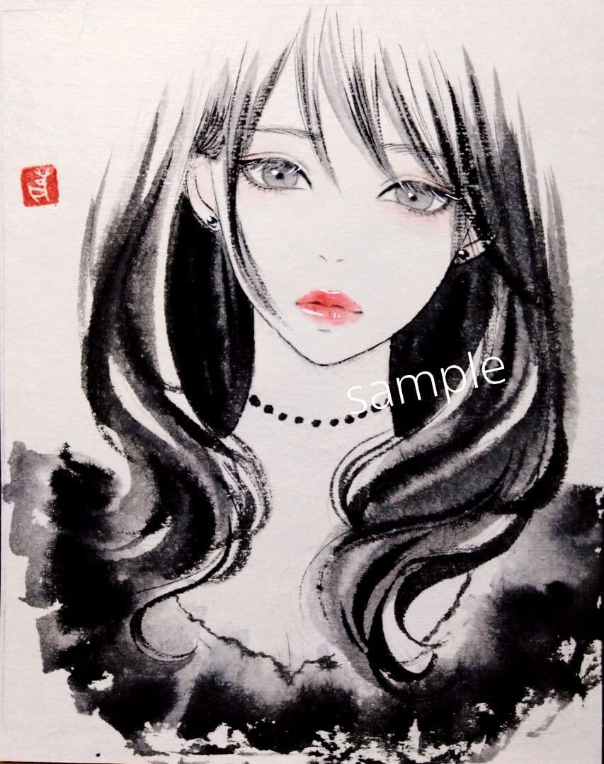 専用　絵画　肉筆原画　習作　墨絵　美人画