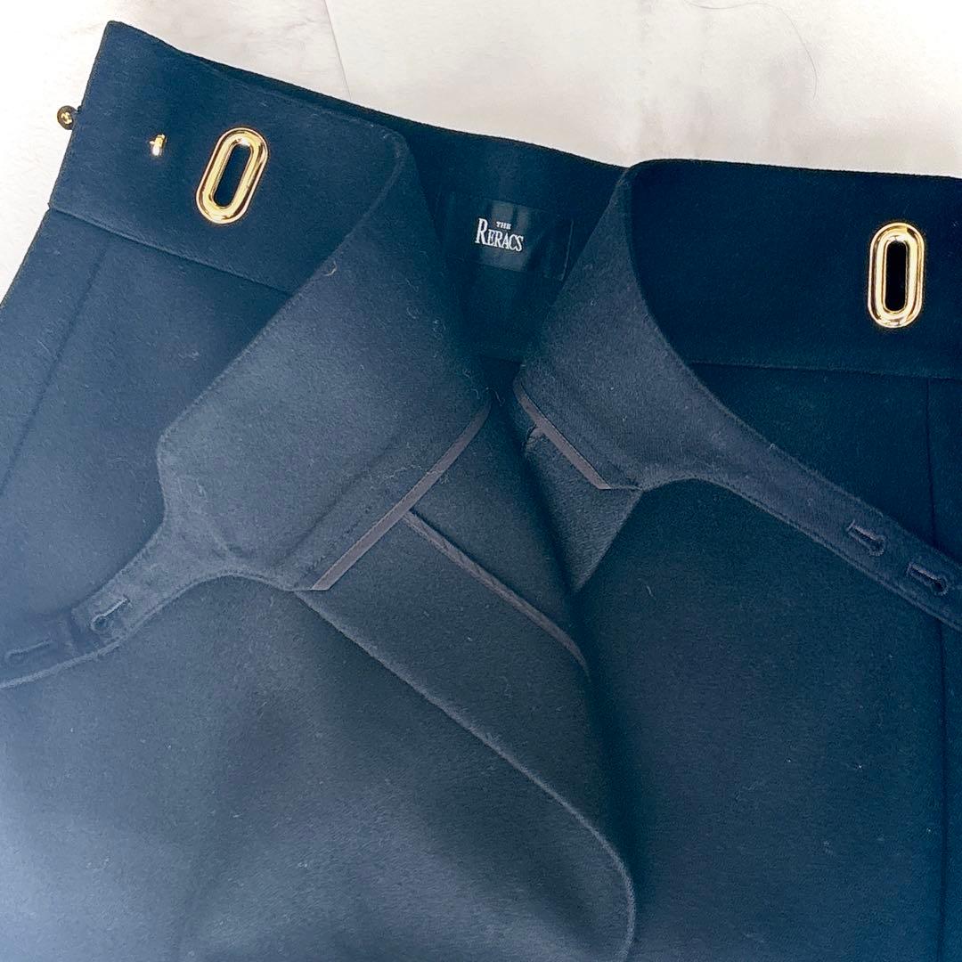 美品 ザリラクス グルカラップスカート 38 M ウール100% 金ボタン