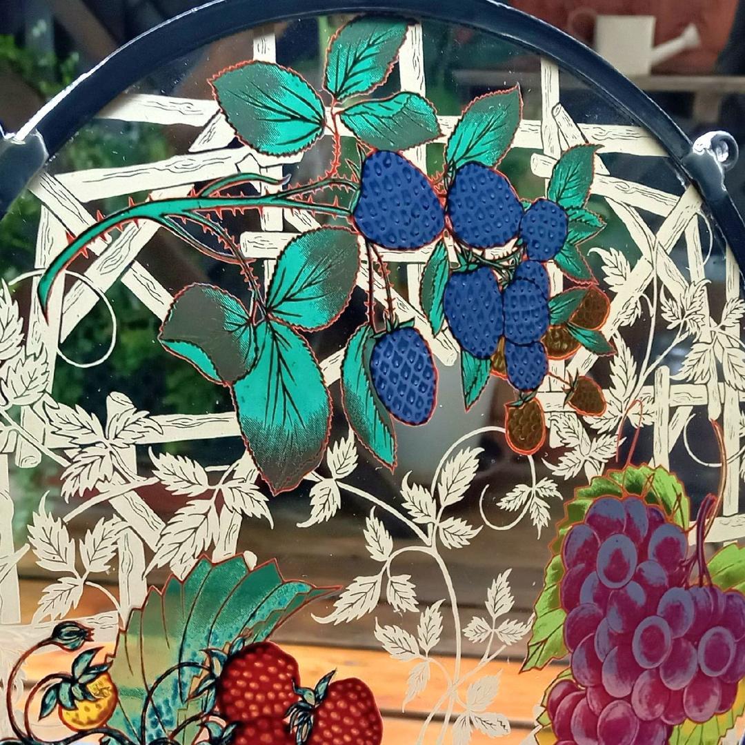 大判アメリカ ステンドグラス Berries＆Grapes グラスマスターズ社c