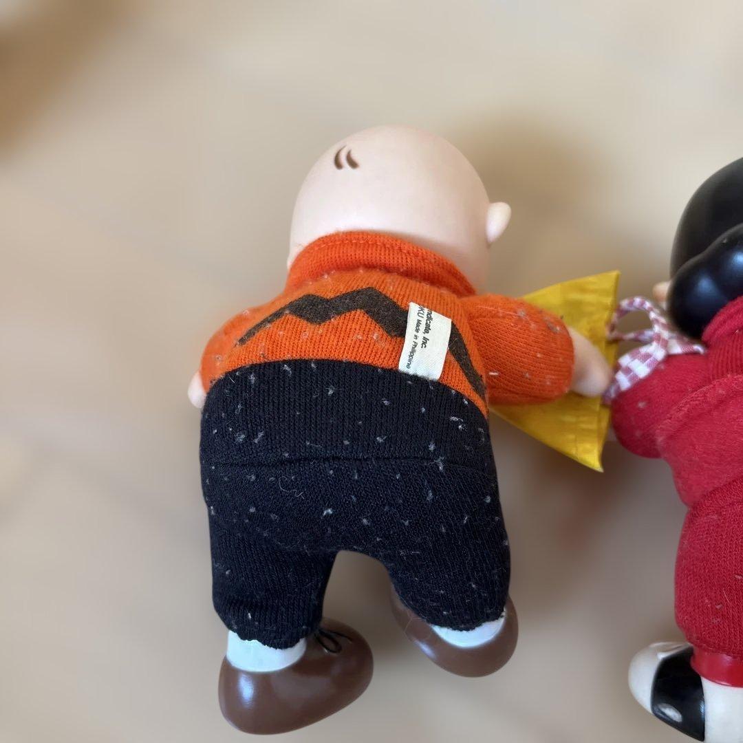 スヌーピー布服＋ソフビセット90年代ヴィンテージPEANUTS製