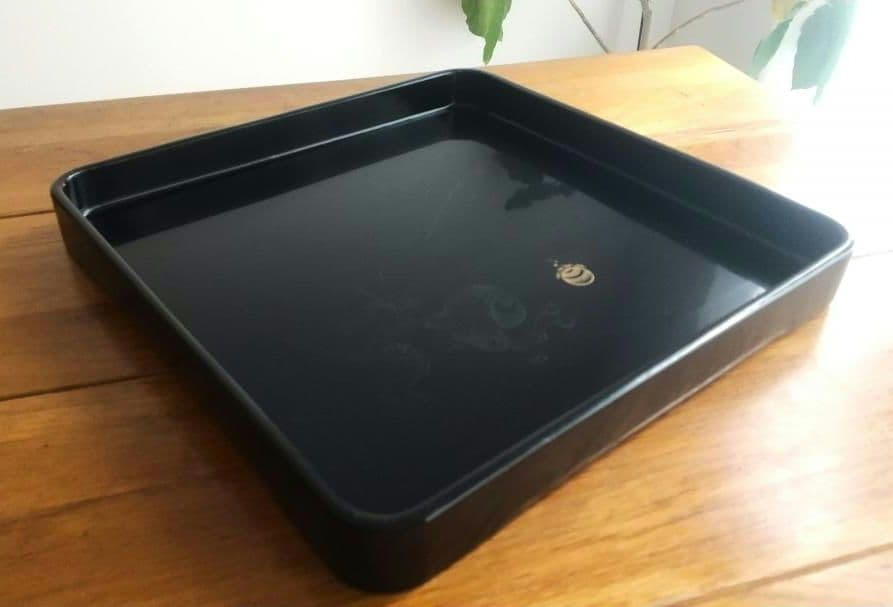 大正14年　『漆器黒膳』10枚セット　木箱入り　打ち出の小槌柄　1925年