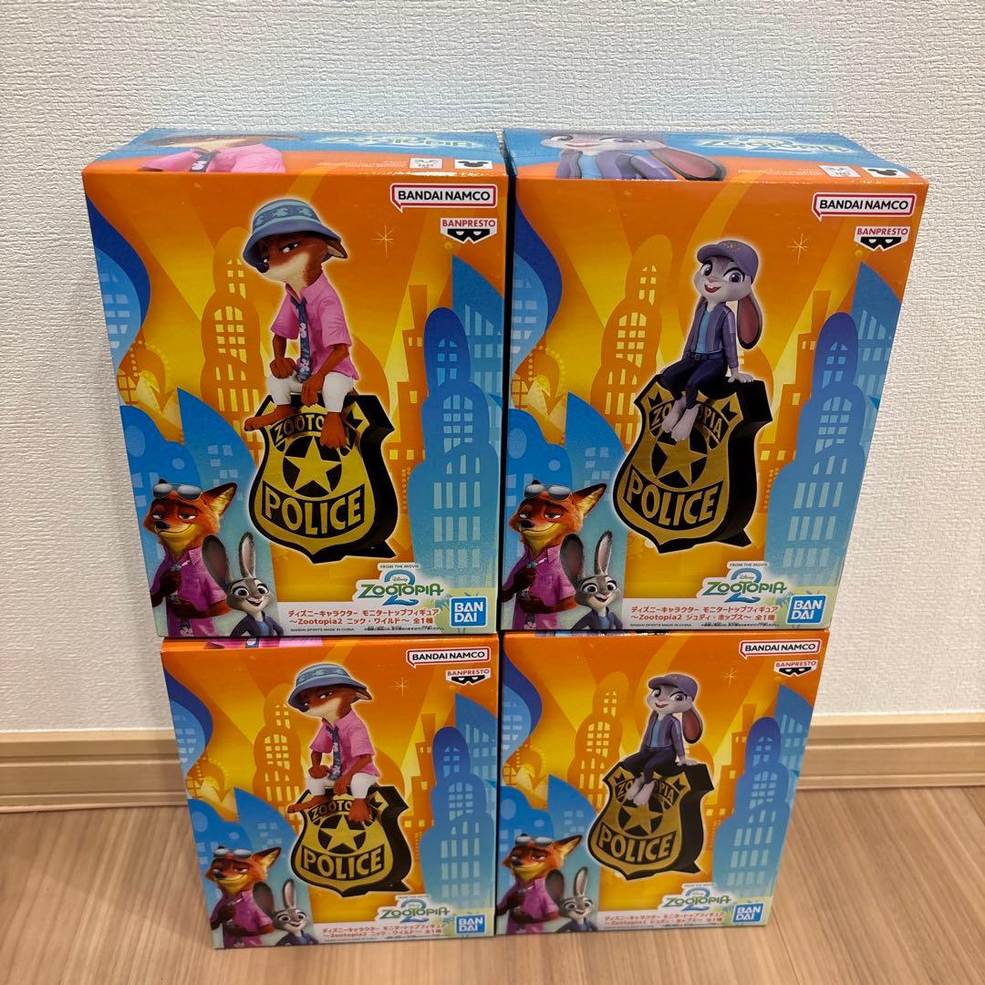 ズートピア2 ジュディ ニック モニタートップ フィギュア ４点セット