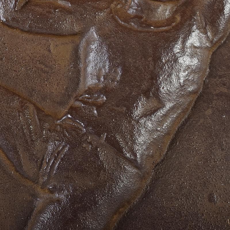 彫刻家　佐藤忠良作　銅板レリーフ　「実り」　額装　M　R8631B