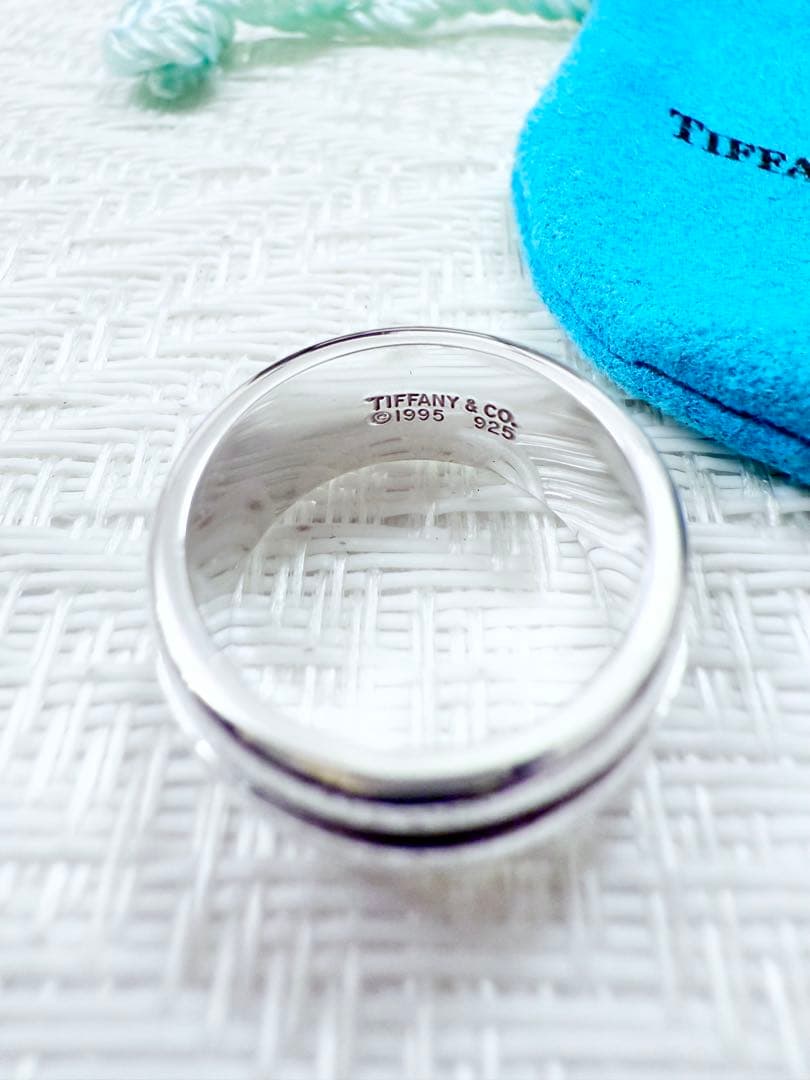 ティファニー　グルーブドリング　ダブルライン　リング　指輪　研磨済み　14号