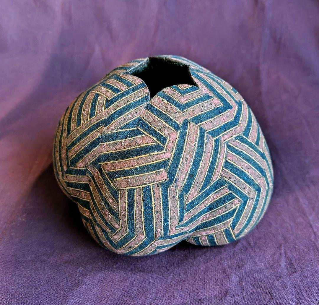 象嵌扁壺 (竹内真吾 作) 未使用 新品同様