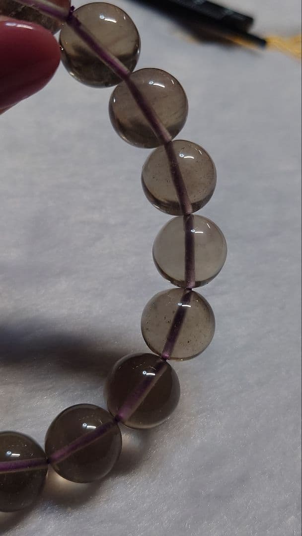 パープルリビアングラスブレスレット