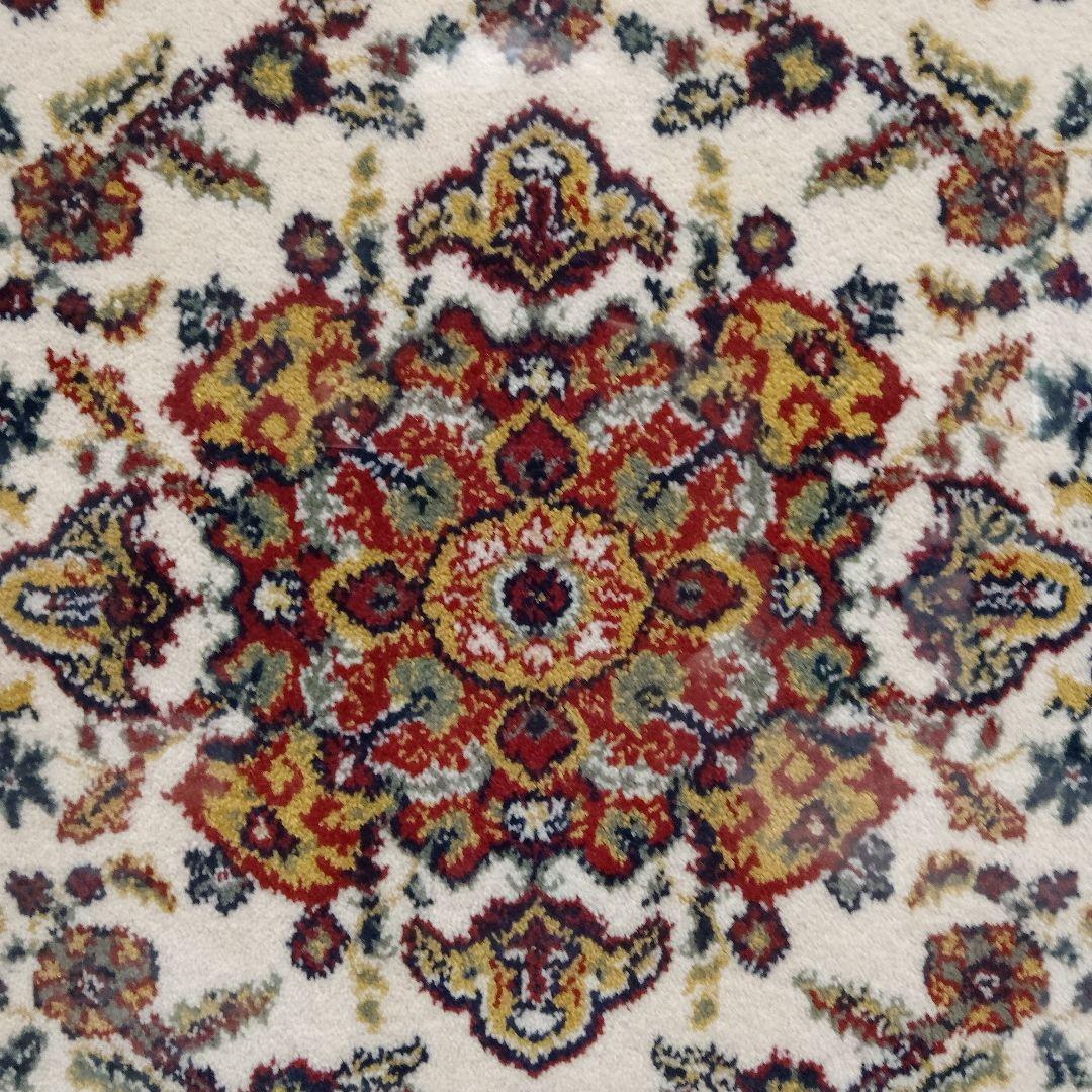 ペルシャ絨毯　イスファハン製　シルク/手織り　アクリル板特注額装