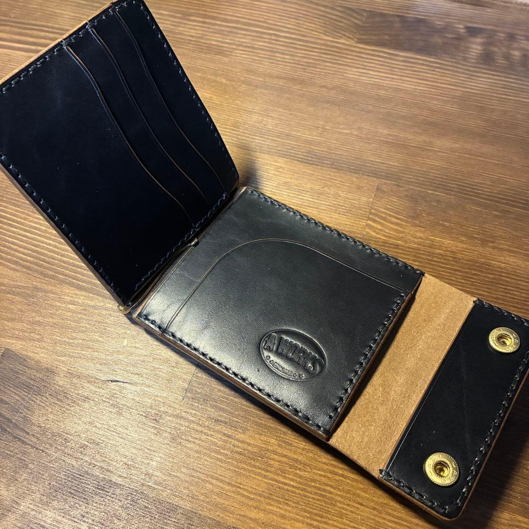 マネークリップ　MARYAM社　ホースバット　丘染め　茶芯　トラッカーウォレット