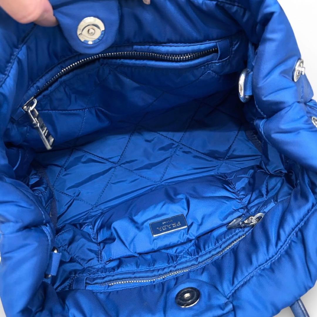 PRADA テスートボンバー　2WAY ハンドバッグ　ナイロン　ブルー　2WAY