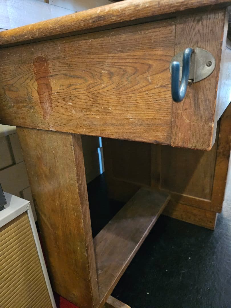 デスク　机　学習机　引き出し　テーブル　作業台　木製　昭和レトロ　アンティーク